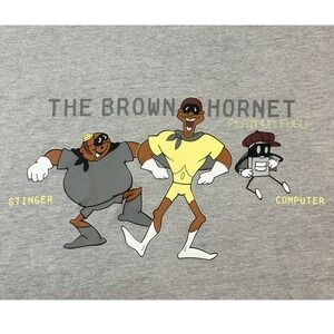 VTG RARE Platinum FUBU The Brown Hornet Graphic T-Shirt Mens XL Grey Fat Albert